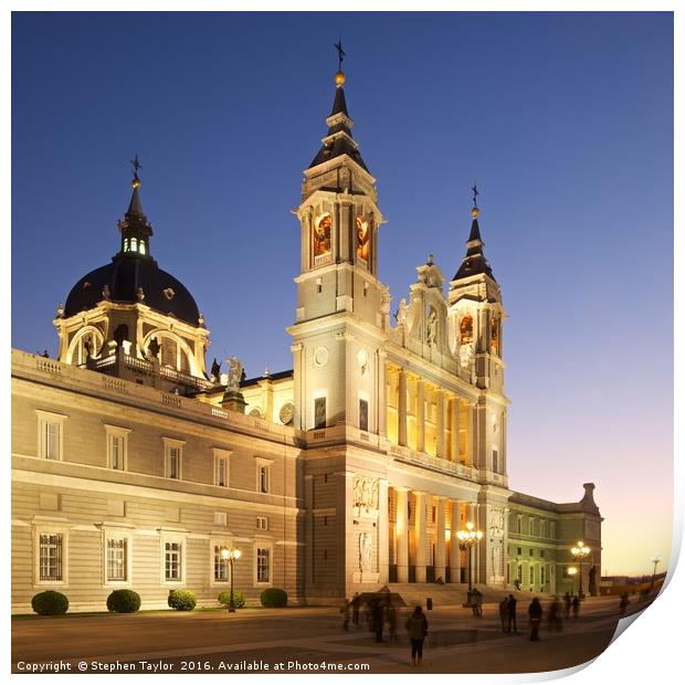 Almudena cathedral Madrid Print by Stephen Taylor