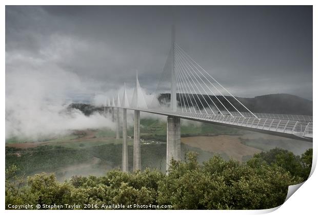 Millau Viaduct Print by Stephen Taylor