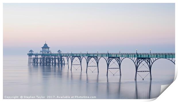 Clevedon Pier Print by Stephen Taylor
