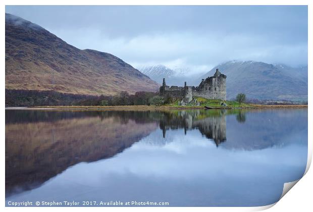 A Dreich Winter morning at Loch Awe Print by Stephen Taylor