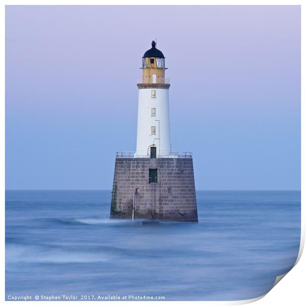 The last of the twilight colours at Rattray Head Print by Stephen Taylor