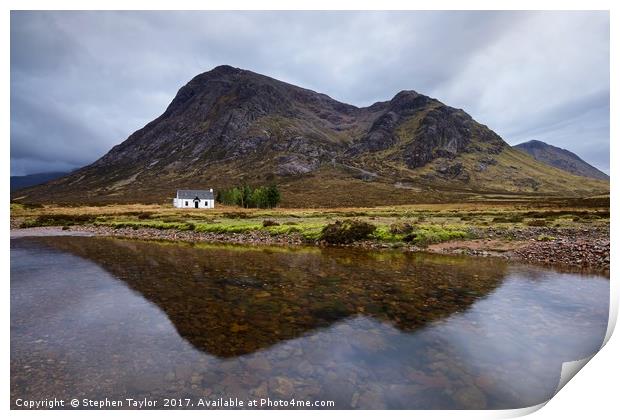 The cottage at Lagangarbh Print by Stephen Taylor