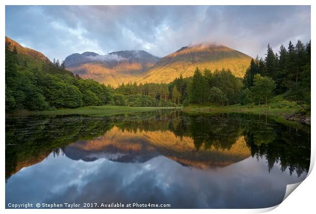 The Last of the summer Light in Glencoe Print by Stephen Taylor