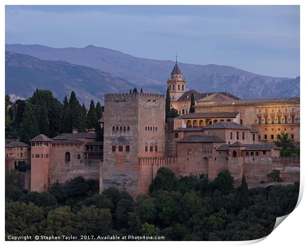 The Alhambra Print by Stephen Taylor