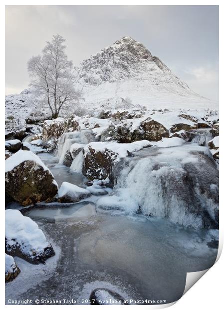 Frozen Coupall Falls Print by Stephen Taylor