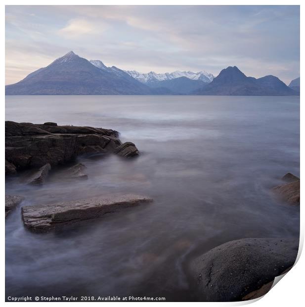 Sunset at Elgol Print by Stephen Taylor