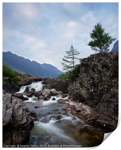 Big skies over the River Coe Print by Stephen Taylor