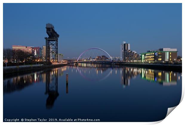 Glasgow Reflected Print by Stephen Taylor