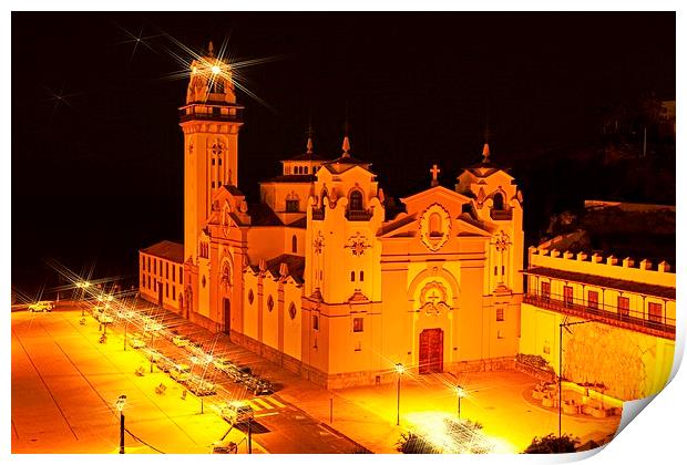 Candelaria church at night Print by Jose Luis Mendez Fernandez