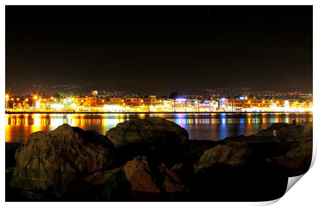 Paphos Promenade Print by Andy Smith