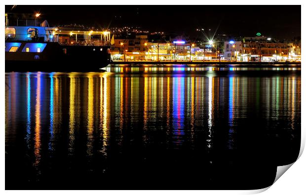 Paphos Harbour and promenade           Print by Andy Smith