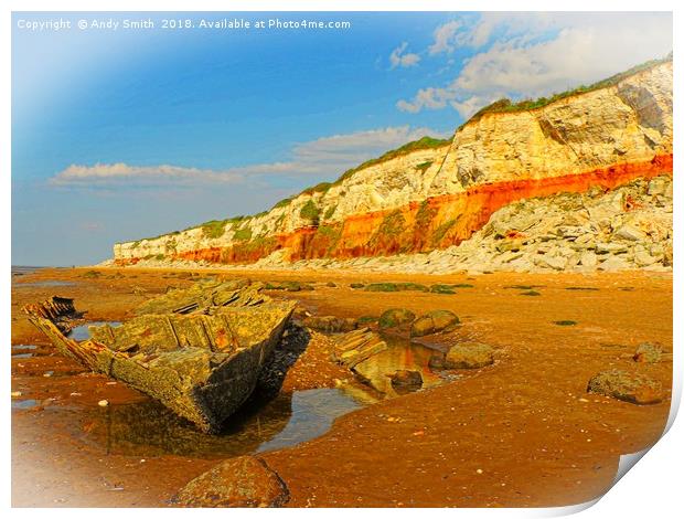Majestic Hunstanton Cliffs Print by Andy Smith