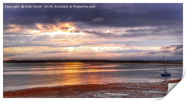 Golden Sunsets on Ravenglass Estuary Print by Andy Smith