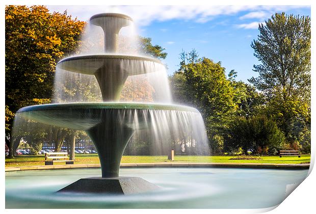 Central Park fountain uk Print by Gregory Culley