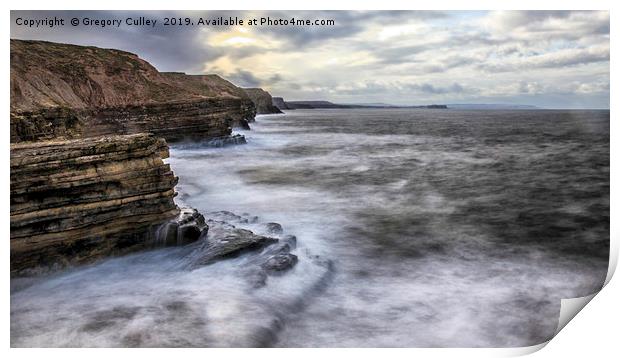 Coastline Filey Brigg Print by Gregory Culley