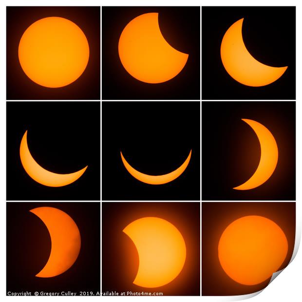 The 9 phases of the solar eclipse Print by Gregory Culley