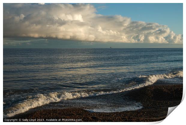 On the horizon at Great Yarmouth, Norfolk Print by Sally Lloyd