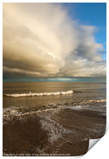 Storm clouds at Great Yarmouth, Norfolk Print by Sally Lloyd