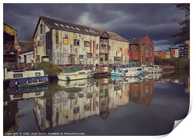 Old Buildings along the River Wensum, Norwich Print by Sally Lloyd