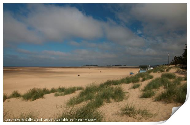 Beach View at Wells-next-the-Sea Print by Sally Lloyd
