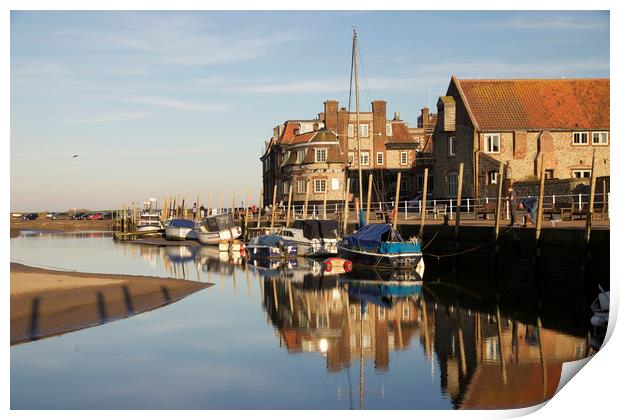 Blakeney Quay Reflections Landscape Print by Sally Lloyd