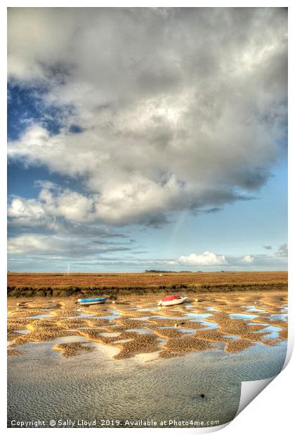 Big Sky at Wells next the Sea, Norfolk UK Print by Sally Lloyd