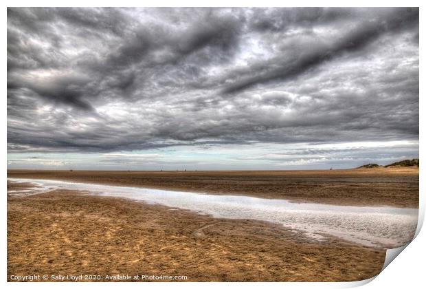 Holkham under stormy skies Print by Sally Lloyd