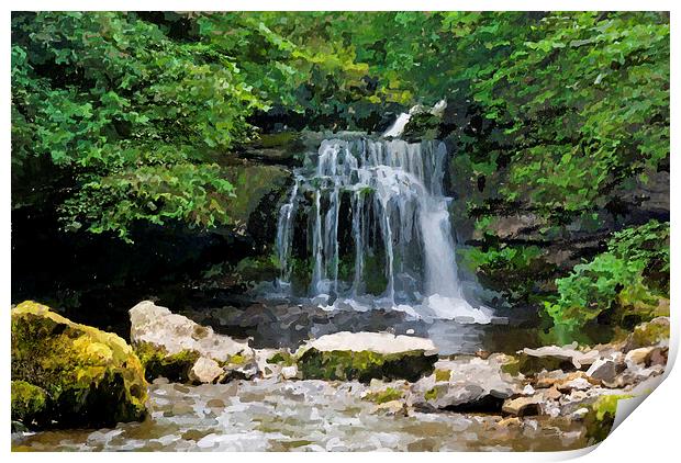  West Burton Falls Print by Annie Page