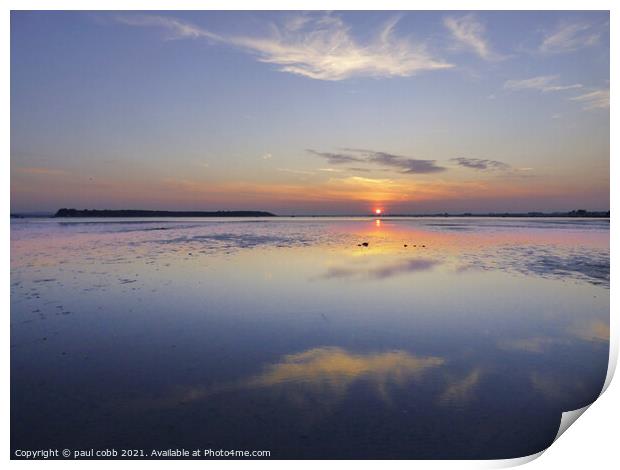 Captivating Sunset Over Poole Harbour Print by paul cobb