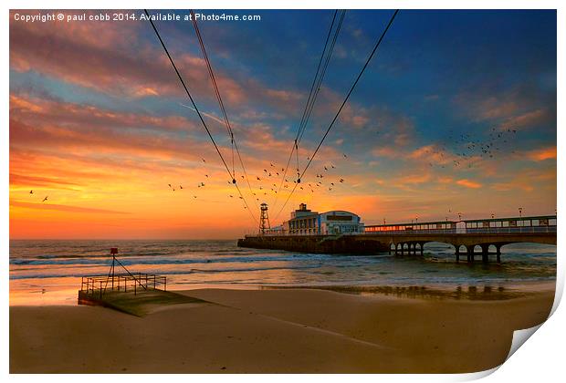  Sunrise at the pier. Print by paul cobb