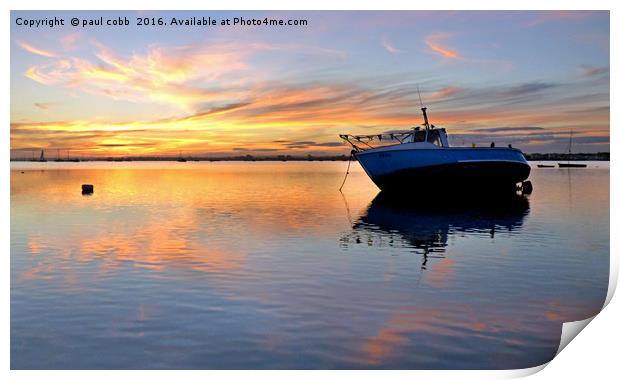 Teal sunset Print by paul cobb