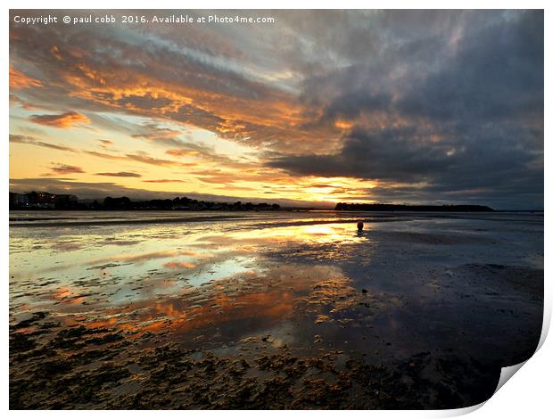 Across the bay of sunsets.  Print by paul cobb