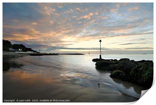 Sandbanks dawn. Print by paul cobb