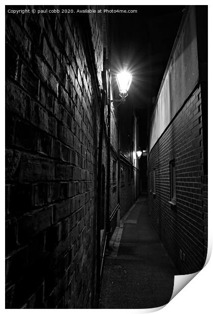 Into the alley.  Print by paul cobb
