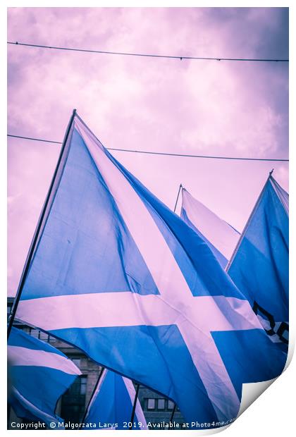 Scottish Flags, Independence March Print by Malgorzata Larys