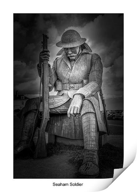  seaham harbour soldier Print by Jim Doneathy