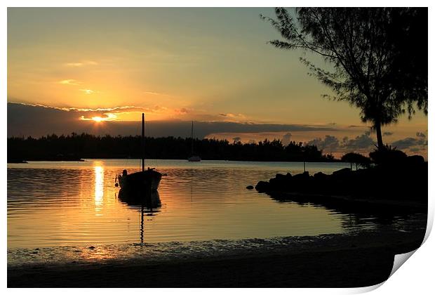 Mauritian Sunset Print by Peter Ready
