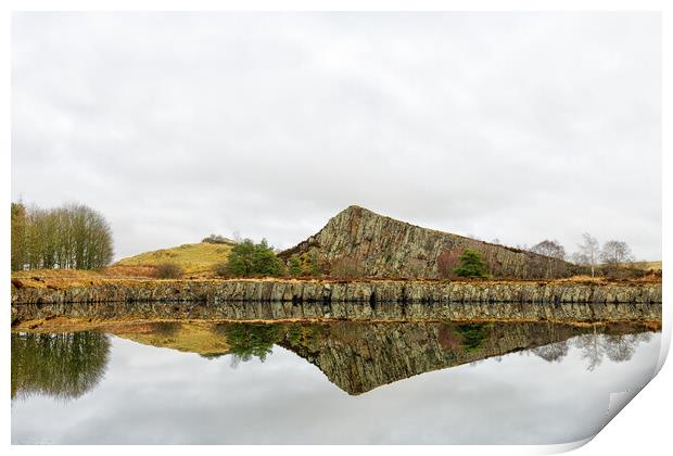 Cawfield's Quarry on Hadrian's Wall. Print by Mark Godden