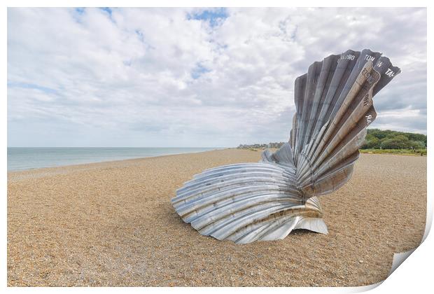 The 'Scallop' on Aldeburgh Beach Print by Mark Godden