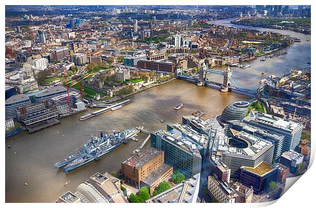 Tower Bridge from The Shard  Print by Mark Godden