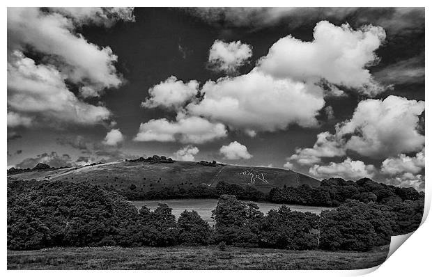 The Cerne Giant.  Print by Mark Godden