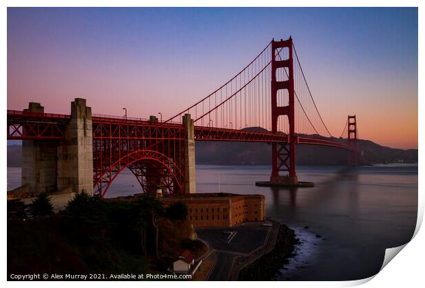 Golden Gate Bridge Print by Alex Murray