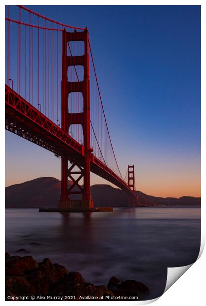 Golden Gate Bridge  Print by Alex Murray