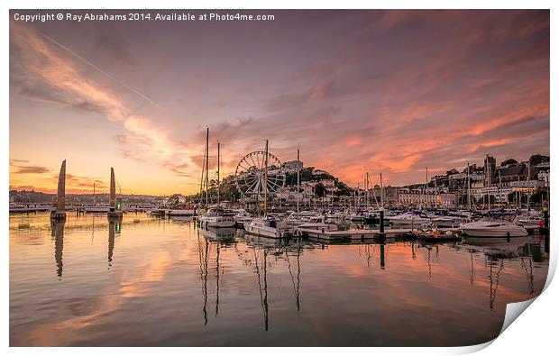 Harbour Sunset Print by Ray Abrahams