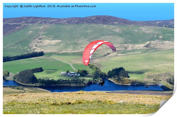 PARAGLIDING OFF SNAEFEL Print by Judith Lightfoot