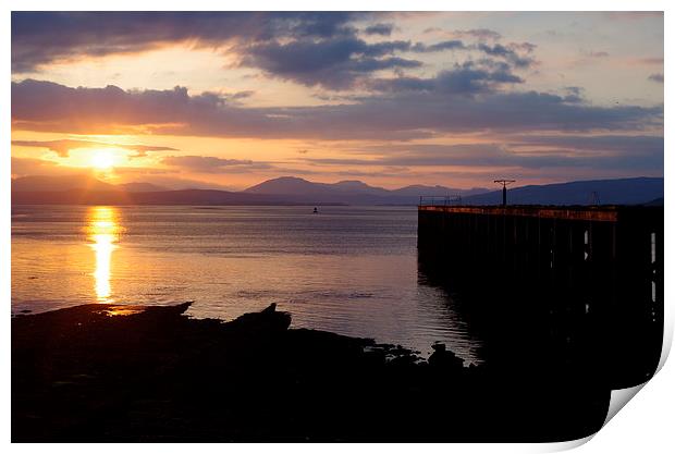 Sunset at Lamont's Pier Print by Kenny McCormick