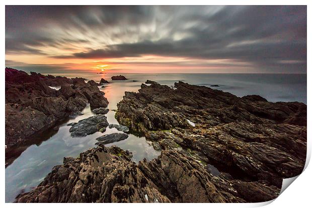  Vault Beach Sunrise Cornwall Print by John Cropper