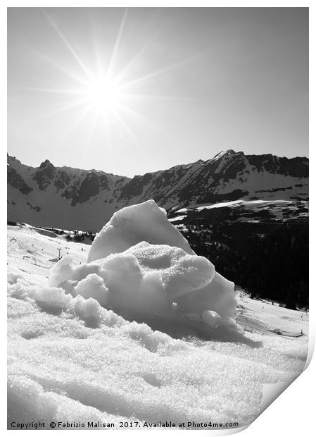 Spring Snow in Black and White Print by Fabrizio Malisan