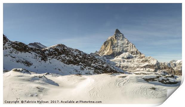 A panoramic view over the Matterhorn mountain peak Print by Fabrizio Malisan