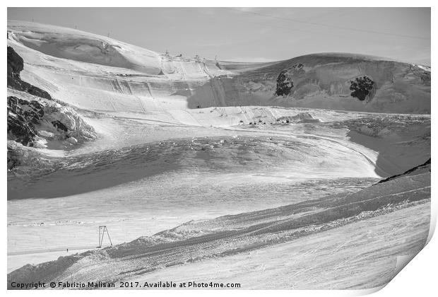 Glacier Shapes Plateau Rosa Zermatt Matterhorn Ski Print by Fabrizio Malisan
